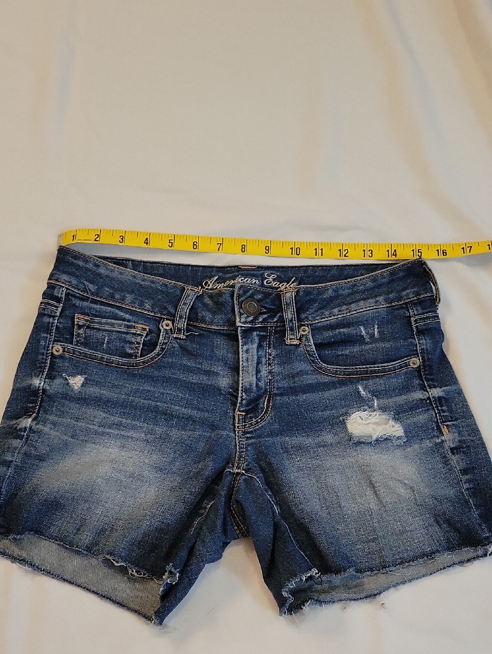 American Eagle Outfitters Distressed Denim Jean Shorts - Blue